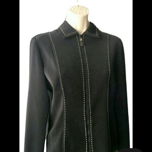 Sheri Martin Black Blazer with White Stitching